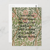 William Morris Quote Briefkaart (Voorkant / Achterkant)
