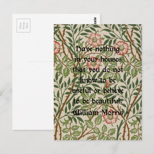William Morris Quote Briefkaart (Voorkant / Achterkant)