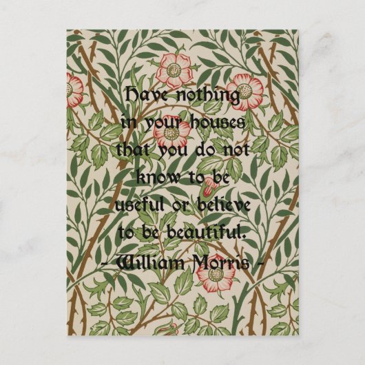 William Morris Quote Briefkaart (Voorkant)