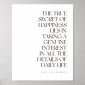 William Morris Quote Zwart-wit Art Print (Voorkant)