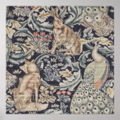 William Morris Rabbit, Peacock en Fox Poster (Voorkant)