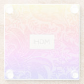  William Morris Rainbow Botanical Monogram Glazen Onderzetter (Achterkant)