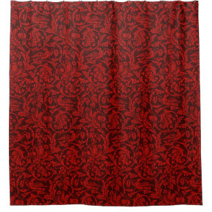 William Morris Red Birds gebladerte fruit Douchegordijn