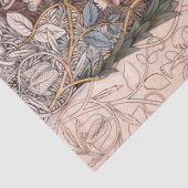  William Morris Red Blue Collage ontkoppeling Tissuepapier (Detail)