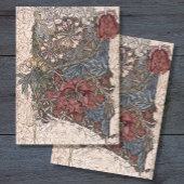  William Morris Red Blue Collage ontkoppeling Tissuepapier