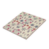 William * Morris Red Blue Flower Daisy  | Tegeltje (Zijkant)