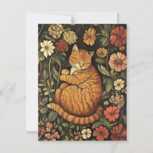 William Morris Red Cat  Briefkaart