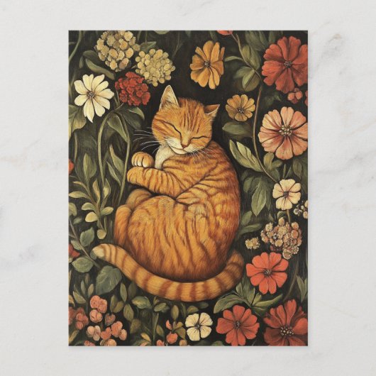 William Morris Red Cat  Briefkaart (Voorkant)