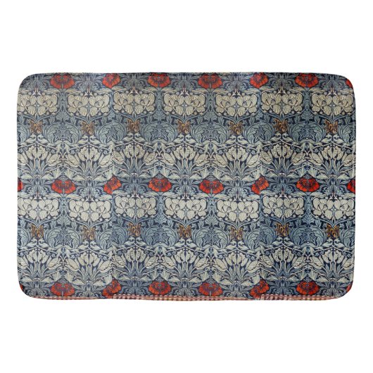 William Morris Red Flowers Bloemmotief Badmat (Voorkant)
