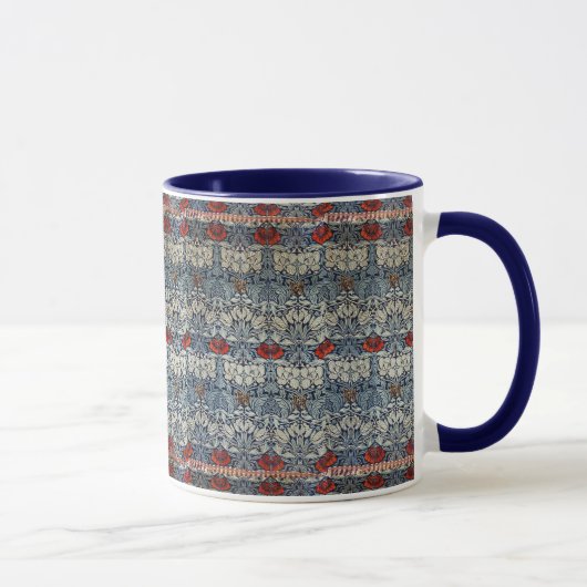 William Morris Red Flowers Bloemmotief Mok (Rechts)