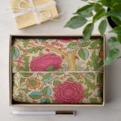 William Morris Red Gold Blue Green Birds Floral Tissuepapier (Geschenk)