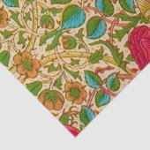 William Morris Red Gold Blue Green Birds Floral Tissuepapier (Detail)