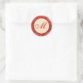 William Morris Red Leaves Monogrammed Sticker (Tas)