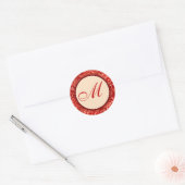 William Morris Red Leaves Monogrammed Sticker (Envelop)