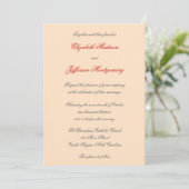 William Morris Red Leaves Wedding Invitation Kaart (Staand voorkant)