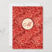 William Morris Red Leaves Wedding Invitation Kaart (Achterkant)