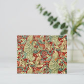William Morris Red Pattern Forest Briefkaart (Staand voorkant)