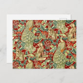 William Morris Red Pattern Forest Briefkaart (Voorkant / Achterkant)