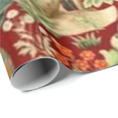 William Morris Red Pattern Forest Cadeaupapier (Rol Hoek)