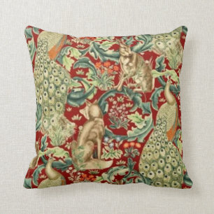William Morris Red Pattern Kussen