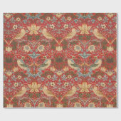 William Morris Red Strawberry Thief Cadeaupapier (Vlak)