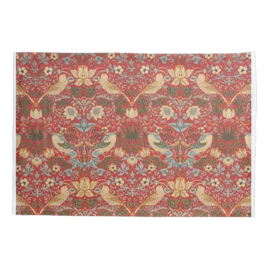 William Morris Red Strawberry Thief Kussensloop (Achterkant)