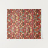 William Morris Red Strawberry Thief Wandkleed (Voorkant (horizontaal))