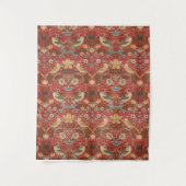 William Morris Red Strawberry Thief Wandkleed (Voorkant)
