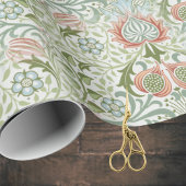 William Morris remixte groene rode Perzische bloem Cadeaupapier