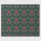 William Morris Rendier Kerst Damast Cadeaupapier (Vlak)