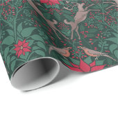 William Morris Rendier Kerst Damast Cadeaupapier (Rol Hoek)