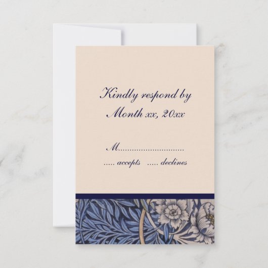 William Morris Reply Cards for Square Invitations RSVP Kaartje (Achterkant)