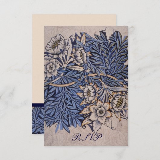 William Morris Reply Cards for Square Invitations RSVP Kaartje (Voorkant / Achterkant)