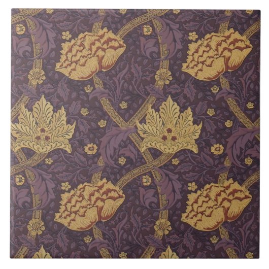 William Morris Rich Plum Colored Windrush Tegeltje (Voorkant)