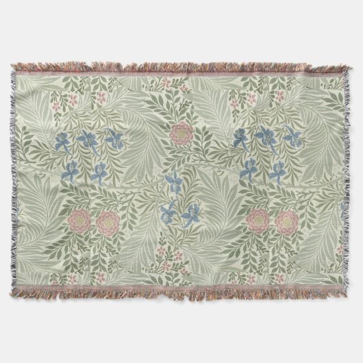 William Morris Ridderspoor Bloem Behang Deken (Voorkant)
