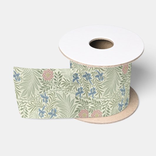 William Morris Ridderspoor Bloem Behang Satijnen Lint (Spoel)