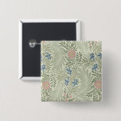 William Morris Ridderspoor Bloem Behang Vierkante Button 5,1 Cm (Voorkant /achterkant)