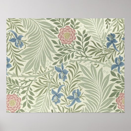 William Morris Ridderspoor Bloemenbehang Poster (Voorkant)