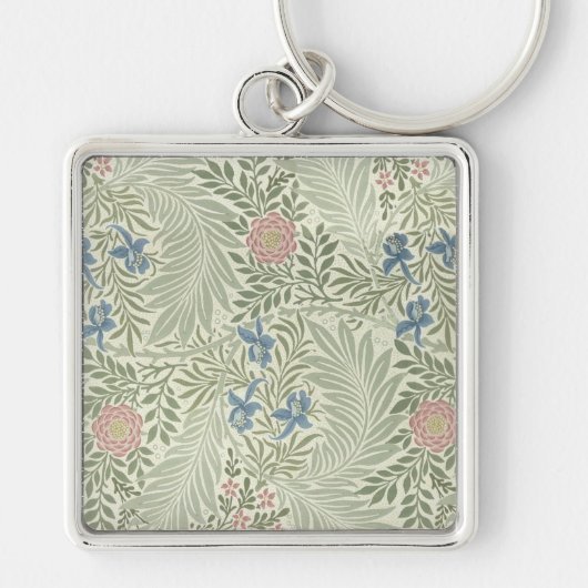 William Morris Ridderspoor Bloemenbehang Sleutelhanger (Voorkant)