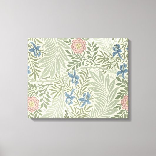 William Morris Ridderspoor Bloemig Behang Canvas Afdruk (Voorkant)