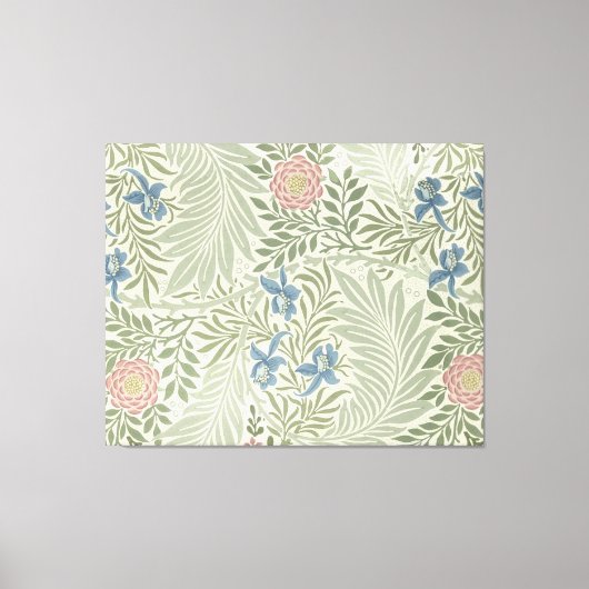 William Morris Ridderspoor Bloemig Behang Canvas Afdruk (Voorkant)
