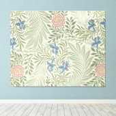 William Morris Ridderspoor Bloemig Behang Canvas Afdruk (Insitu (Houten vloer))