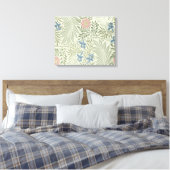 William Morris Ridderspoor Bloemig Behang Canvas Afdruk (Insitu (Slaapkamer))