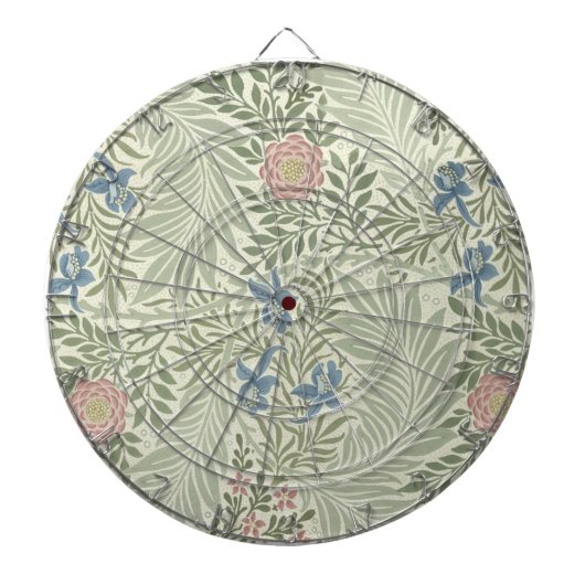 William Morris Ridderspoor Bloemig Behang Dartbord (Voorkant)