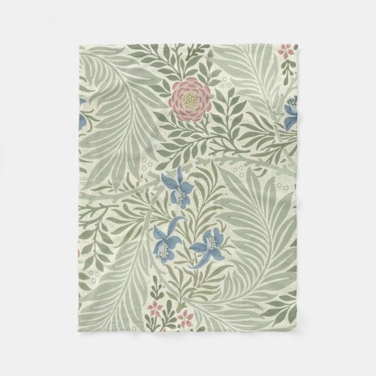 William Morris Ridderspoor Bloemig Behang Fleece Deken (Voorkant)