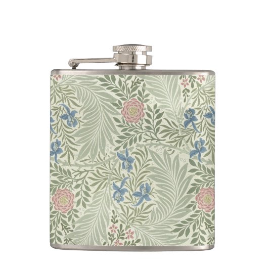 William Morris Ridderspoor Bloemig Behang Heupfles (Voorkant)