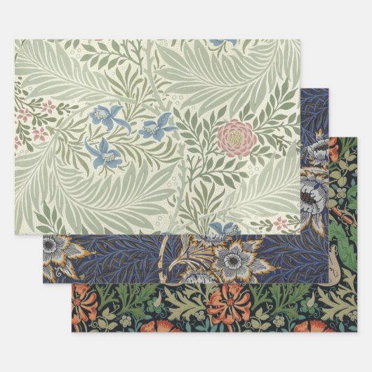William Morris Ridderspoor Bloemig Behang Inpakpapier Vel (Set)