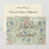 William Morris Ridderspoor Bloemig Behang Kaart (Voorkant / Achterkant)