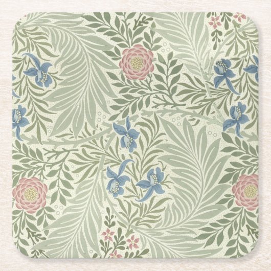 William Morris Ridderspoor Bloemig Behang Kartonnen Onderzetters (Voorkant)