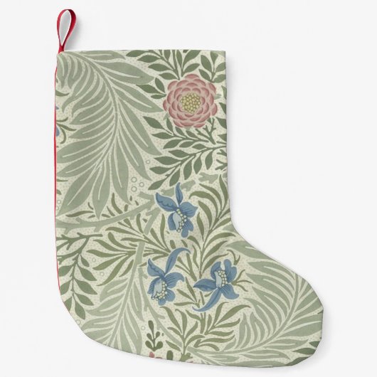 William Morris Ridderspoor Bloemig Behang Kleine Kerstsok (Voorkant)